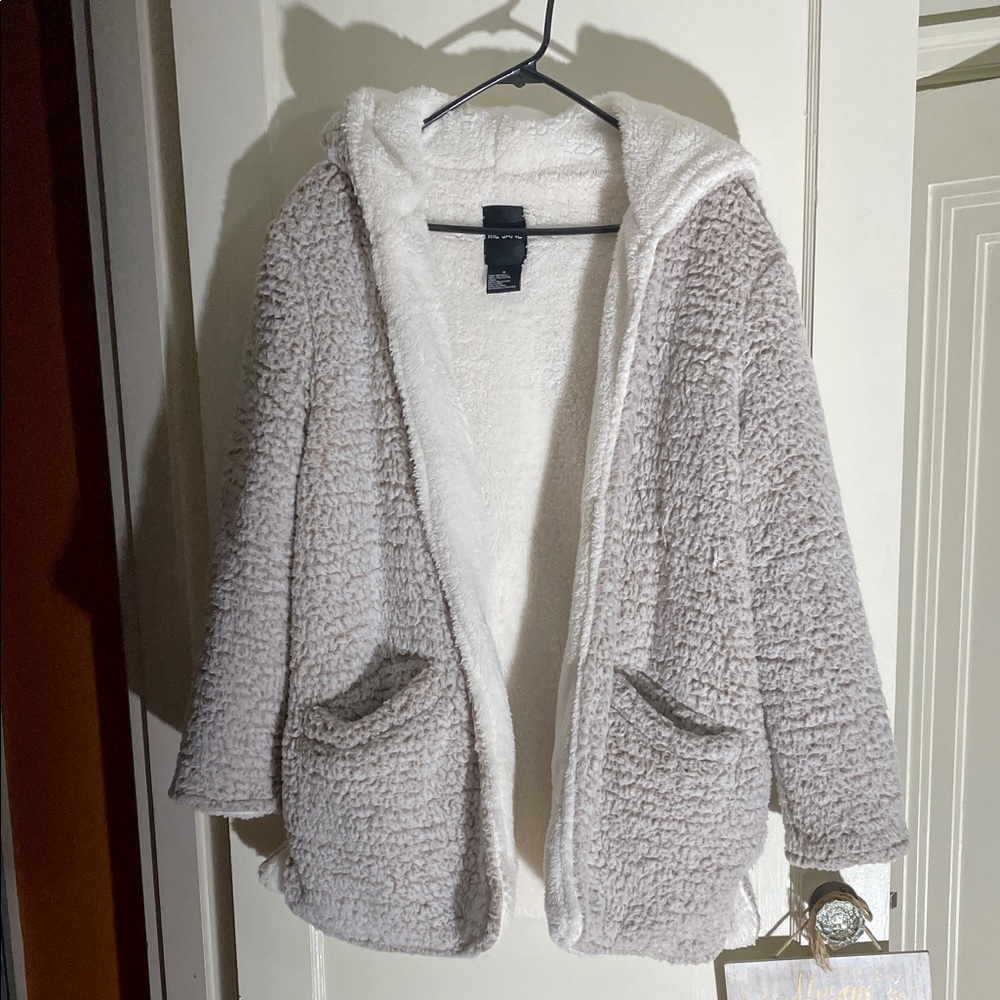 Me Jane Plush Gray Hooded Jacket